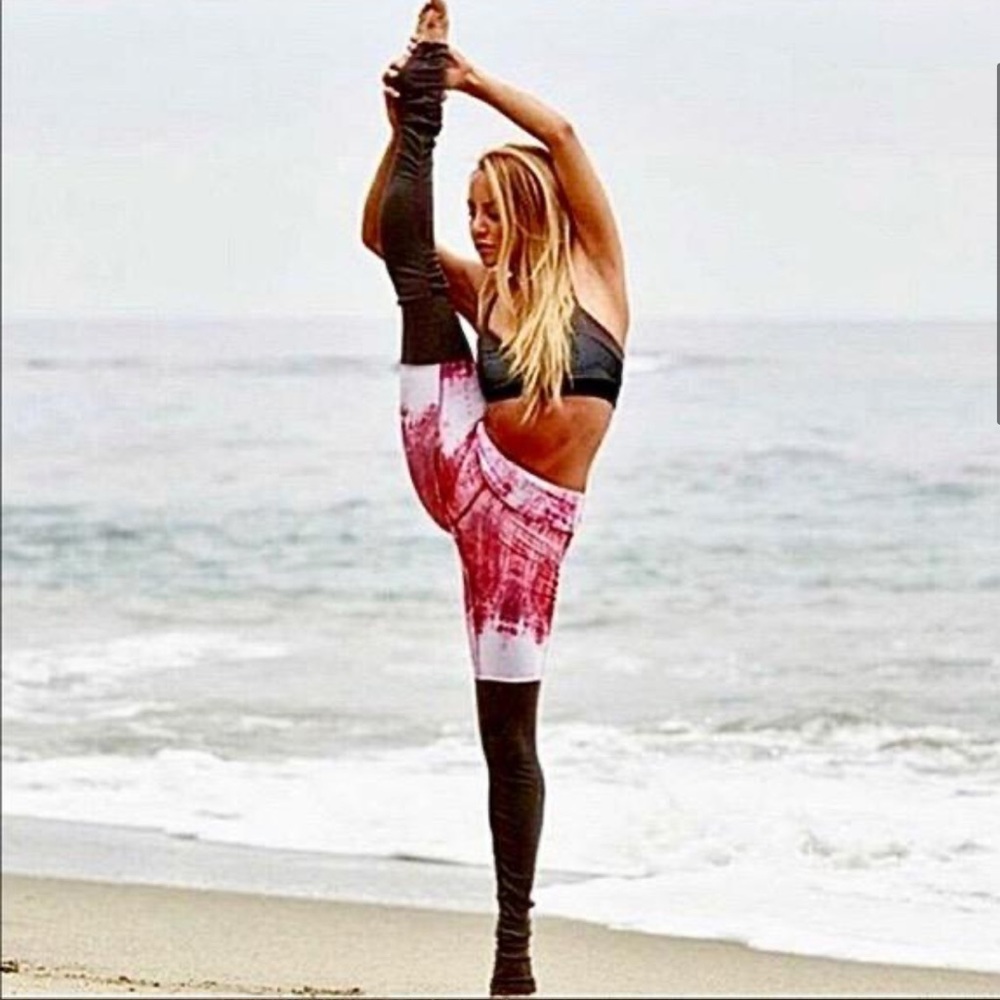 ALO Yoga Ribbed Goddess Desert Sunset Leggings